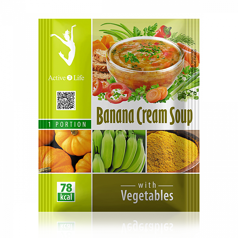 Creamy banana soup with vegetables, 25g