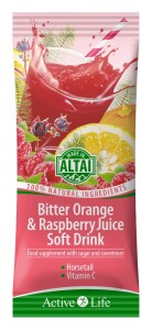 Drink with orange extract and raspberry juice, 8g